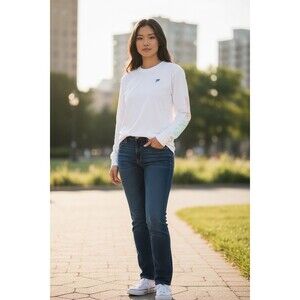 Fabletics‎ Long Sleeve White Shirt Logo Size XS